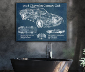 Cutler West 1978 Chevrolet Camaro Z28 Blueprint Vintage Auto Patent Print