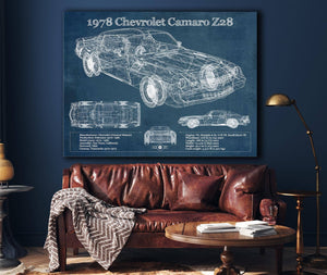 Cutler West 1978 Chevrolet Camaro Z28 Blueprint Vintage Auto Patent Print
