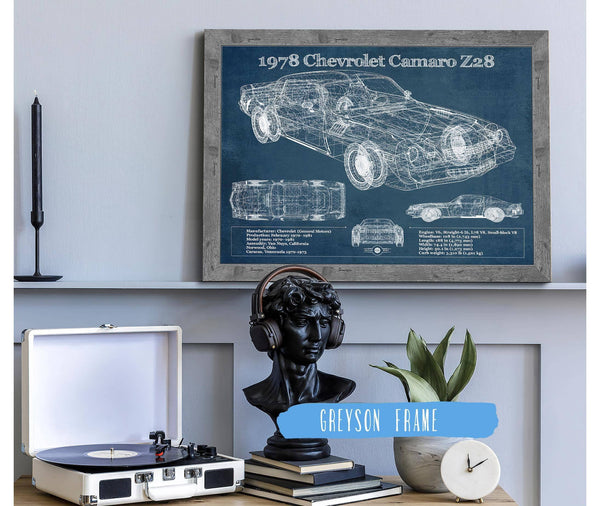 Cutler West 1978 Chevrolet Camaro Z28 Blueprint Vintage Auto Patent Print