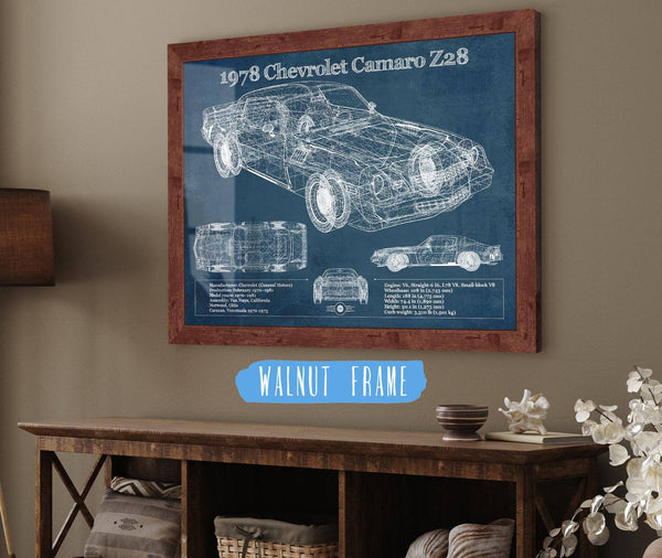 Cutler West 1978 Chevrolet Camaro Z28 Blueprint Vintage Auto Patent Print