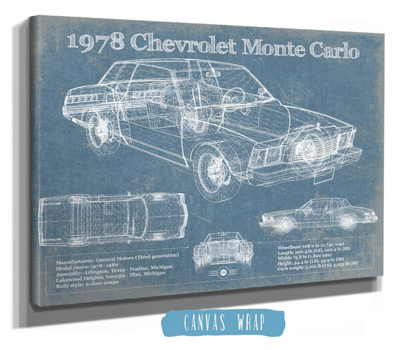Cutler West 1978 Chevrolet Monte Carlo Blueprint Vintage Auto Patent Print