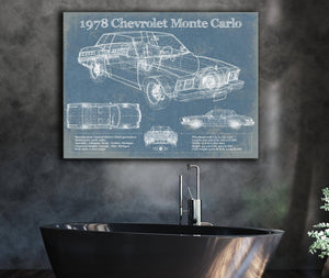 Cutler West 1978 Chevrolet Monte Carlo Blueprint Vintage Auto Patent Print