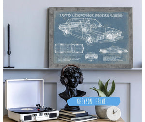 Cutler West 1978 Chevrolet Monte Carlo Blueprint Vintage Auto Patent Print