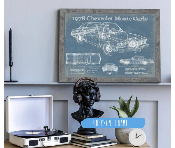 Cutler West 1978 Chevrolet Monte Carlo Blueprint Vintage Auto Patent Print
