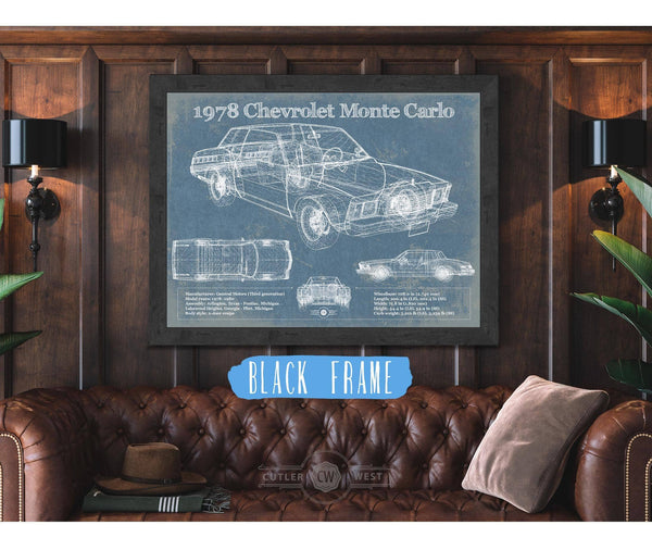 Cutler West 1978 Chevrolet Monte Carlo Blueprint Vintage Auto Patent Print