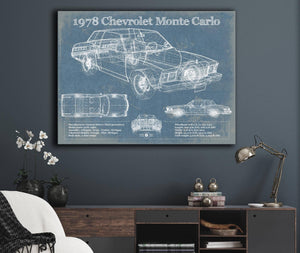 Cutler West 1978 Chevrolet Monte Carlo Blueprint Vintage Auto Patent Print