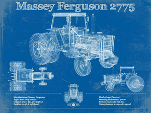 14" x 11" / Unframed Cutler West 1978 Massey Ferguson 2775 Tractor Vintage Blueprint Auto Print