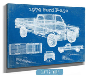 Cutler West 1979 Ford F-250 Vintage Blueprint Auto Print