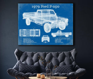 Cutler West 1979 Ford F-250 Vintage Blueprint Auto Print