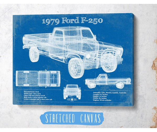 Cutler West 1979 Ford F-250 Vintage Blueprint Auto Print