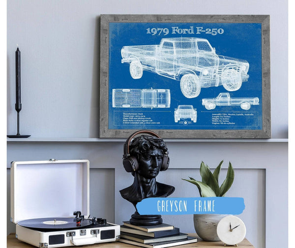 Cutler West 1979 Ford F-250 Vintage Blueprint Auto Print
