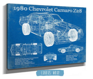 Cutler West 1980 Chevrolet Camaro Z28 Vintage Blueprint Auto Print