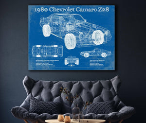 Cutler West 1980 Chevrolet Camaro Z28 Vintage Blueprint Auto Print