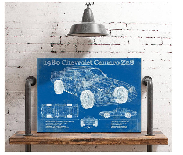 Cutler West 1980 Chevrolet Camaro Z28 Vintage Blueprint Auto Print