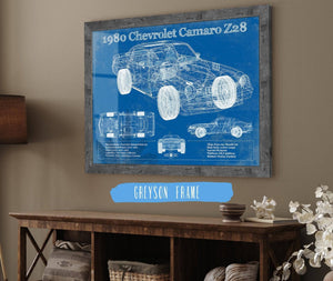 Cutler West 1980 Chevrolet Camaro Z28 Vintage Blueprint Auto Print