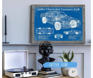 Cutler West 1980 Chevrolet Camaro Z28 Vintage Blueprint Auto Print