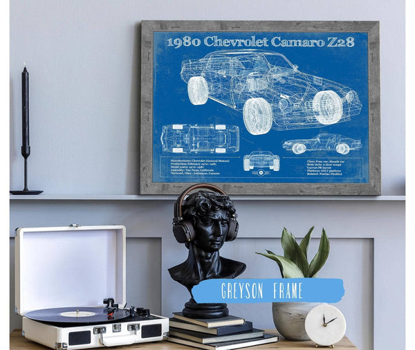 Cutler West 1980 Chevrolet Camaro Z28 Vintage Blueprint Auto Print