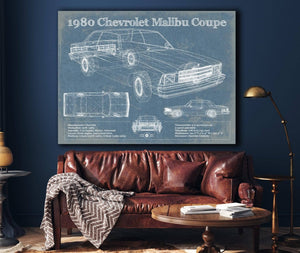 Cutler West 1980 Chevrolet Malibu Coupe Blueprint Vintage Auto Patent Print