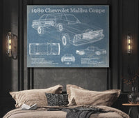 Cutler West Chevrolet Collection 1980 Chevrolet Malibu Coupe Blueprint Vintage Auto Patent Print