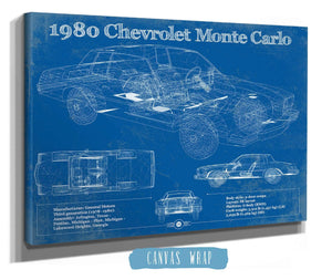 Cutler West 1980 Chevrolet Monte Carlo Blueprint Vintage Auto Patent Print