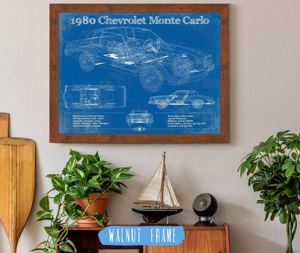 Cutler West 1980 Chevrolet Monte Carlo Blueprint Vintage Auto Patent Print