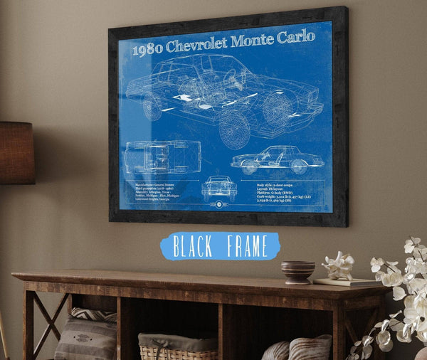 Cutler West 1980 Chevrolet Monte Carlo Blueprint Vintage Auto Patent Print