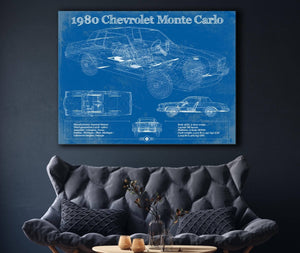 Cutler West 1980 Chevrolet Monte Carlo Blueprint Vintage Auto Patent Print