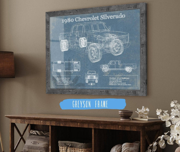Cutler West 1980 Chevrolet Silverado Vintage Blueprint Auto Print