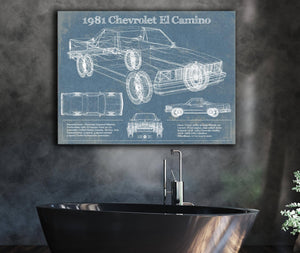 Cutler West 1981 Chevrolet El Camino Vintage Blueprint Auto Print