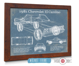 Cutler West 1981 Chevrolet El Camino Vintage Blueprint Auto Print