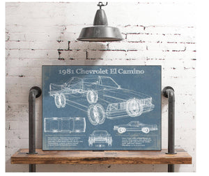 Cutler West 1981 Chevrolet El Camino Vintage Blueprint Auto Print