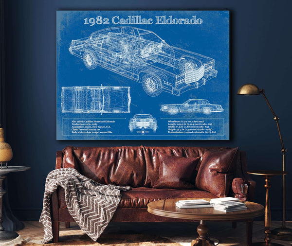 Cutler West 1982-1983 Cadillac Eldorado Vintage Blueprint Auto Print