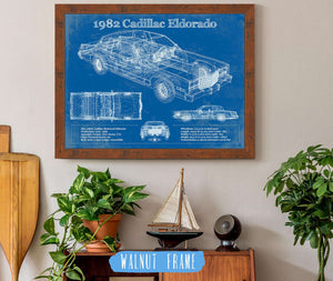 20" x 16" / Walnut Frame Cutler West 1982-1983 Cadillac Eldorado Vintage Blueprint Auto Print