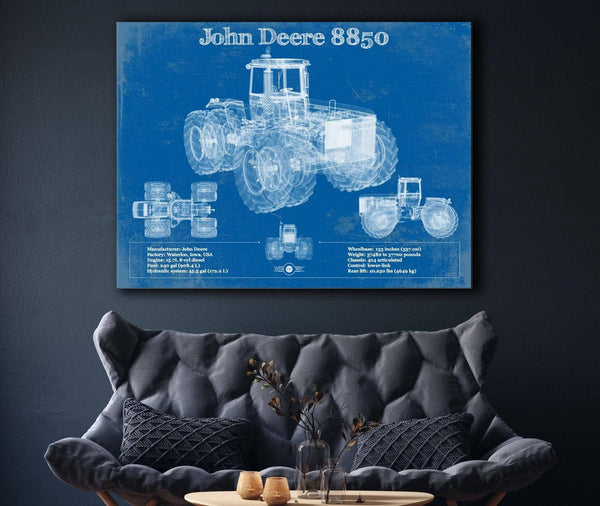 Cutler West 1982 John Deere 8850 4wd Tractor Vintage Blueprint Auto Print