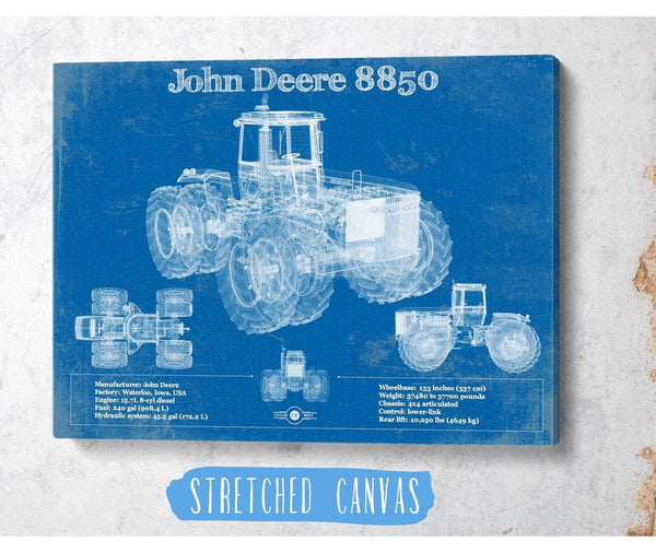 Cutler West 1982 John Deere 8850 4wd Tractor Vintage Blueprint Auto Print