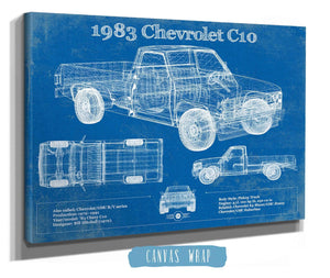 Cutler West 1983 Chevrolet C10 - Third generation (Rounded Line) - Vintage Blueprint Auto Print
