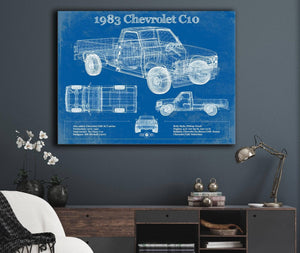 Cutler West 1983 Chevrolet C10 - Third generation (Rounded Line) - Vintage Blueprint Auto Print