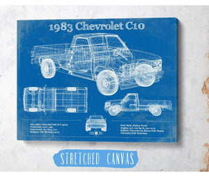 Cutler West 1983 Chevrolet C10 - Third generation (Rounded Line) - Vintage Blueprint Auto Print