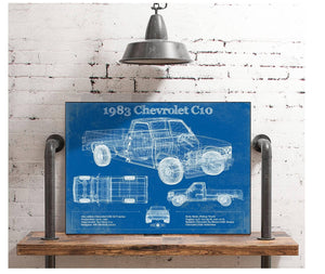 Cutler West 1983 Chevrolet C10 - Third generation (Rounded Line) - Vintage Blueprint Auto Print