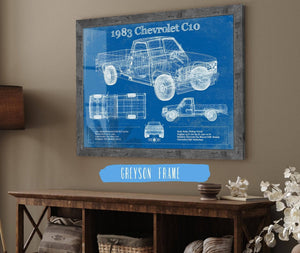 Cutler West 1983 Chevrolet C10 - Third generation (Rounded Line) - Vintage Blueprint Auto Print