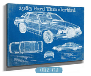 Cutler West 1983 Ford Thunderbird Vintage Blueprint Auto Print