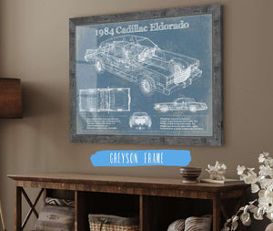 14" x 11" / Greyson Frame Cutler West 1984 Cadillac Eldorado Vintage Blueprint Auto Print