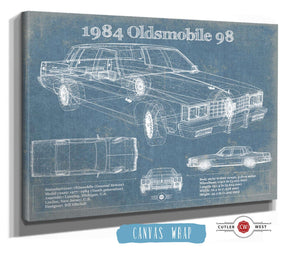 Cutler West 1984 Oldsmobile 98 Vintage Blueprint Auto Print