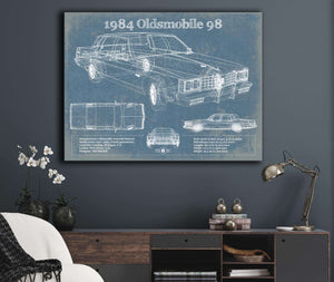 Cutler West 1984 Oldsmobile 98 Vintage Blueprint Auto Print