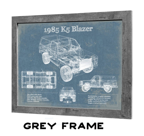 36" x 24" / Greyson Frame Cutler West 1985 Chevrolet K5 Blazer Blueprint Vintage Auto Patent Print