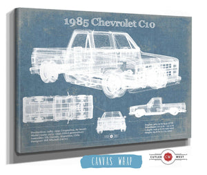 Cutler West 1985 Chevy C10 Vintage Blueprint Auto Print