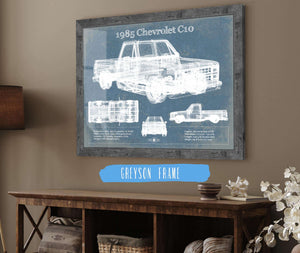 14" x 11" / Greyson Frame Cutler West 1985 Chevy C10 Vintage Blueprint Auto Print
