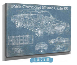 Cutler West 1986 Chevrolet Monte Carlo SS Blueprint Vintage Auto Patent Print