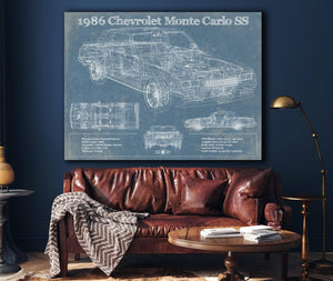 Cutler West 1986 Chevrolet Monte Carlo SS Blueprint Vintage Auto Patent Print