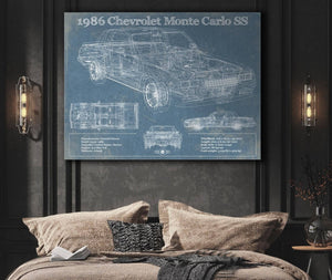 Cutler West 1986 Chevrolet Monte Carlo SS Blueprint Vintage Auto Patent Print